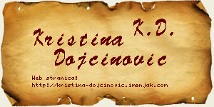 Kristina Dojčinović vizit kartica